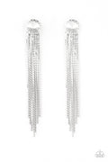 Level Up - White-Paparazzi Earring (PZ-1113)