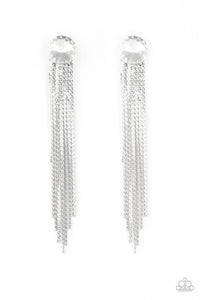 Level Up - White-Paparazzi Earring (#1113)