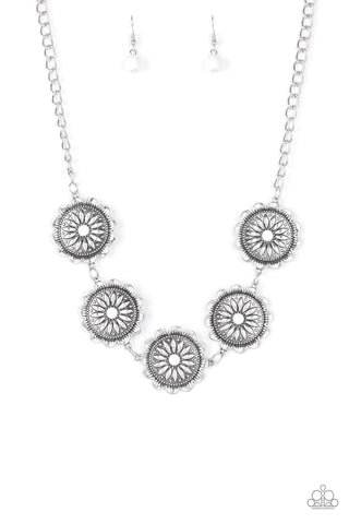 Me-dallions, Myself, and I - White Paparazzi Necklace (PZ-147)