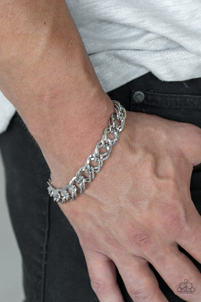 Paparazzi Men's Bracelet - On The Ropes - Silver (PZ-275)