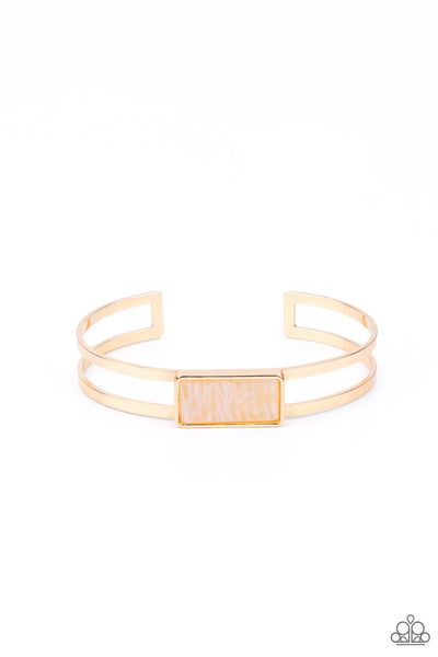 Remarkably Cute and Resolute - Gold Paparazzi Bracelet (#4402)