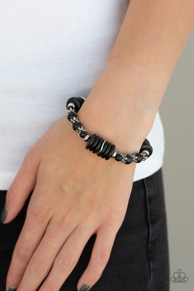 Paparazzi Stretch Bracelet - Sagebrush Serenade - Black (#709)