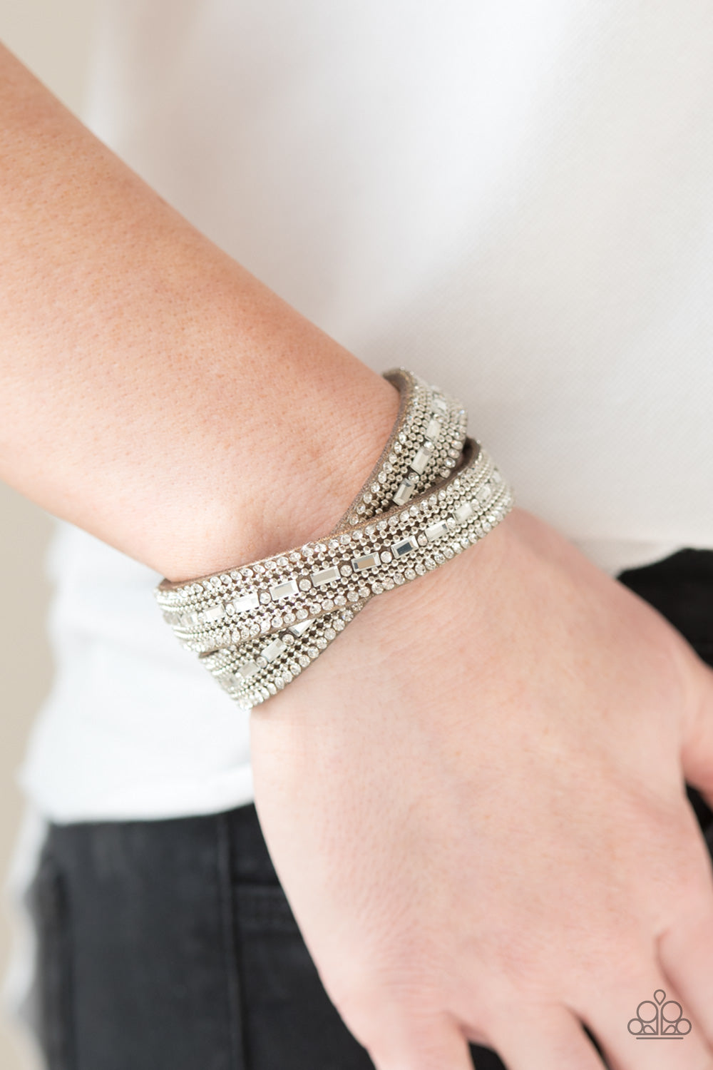Paparazzi Wrap Bracelet - Shimmer and Sass - Brown