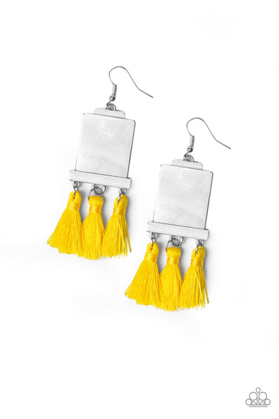 Paparazzi Fringe Earring - Tassel Retreat - Yellow (#119)