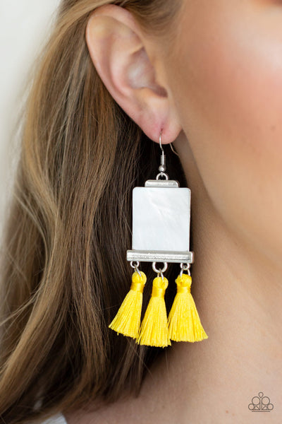 Paparazzi Fringe Earring - Tassel Retreat - Yellow (#119)