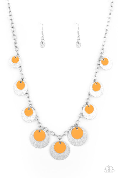 The Cosmos Are Calling - Orange Paparazzi Necklace