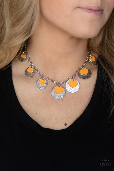 The Cosmos Are Calling - Orange Paparazzi Necklace
