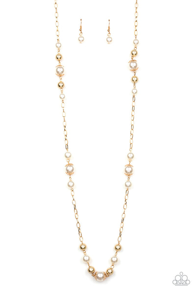 Paparazzi Long Necklace - Wall Street Waltz - Gold