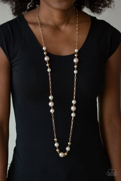 Paparazzi Long Necklace - Wall Street Waltz - Gold