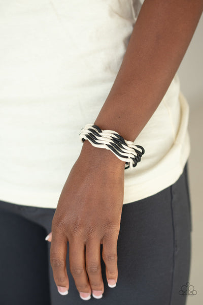 Paparazzi Pull/Cinch Urban Bracelet - WEAVE High and Dry - Black