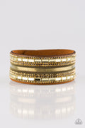 Paparazzi Wrap Bracelet -  Teasingly Tomboy - Brass (W105)