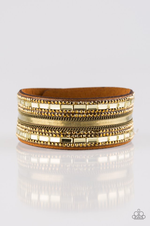 Paparazzi Wrap Bracelet -  Teasingly Tomboy - Brass (W105)
