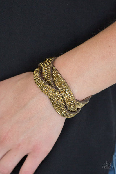 Nice Girls Finish Last - Brass Paparazzi Wrap Bracelet