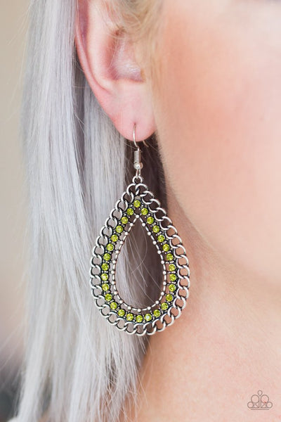 Mechanical Marvel-Green Paparazzi Earring
