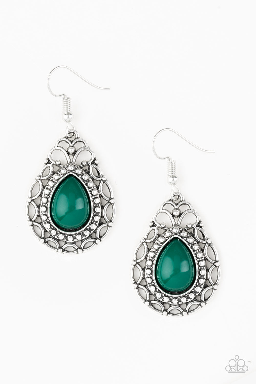 Flirty Finesse - Green Paparazzi Earring