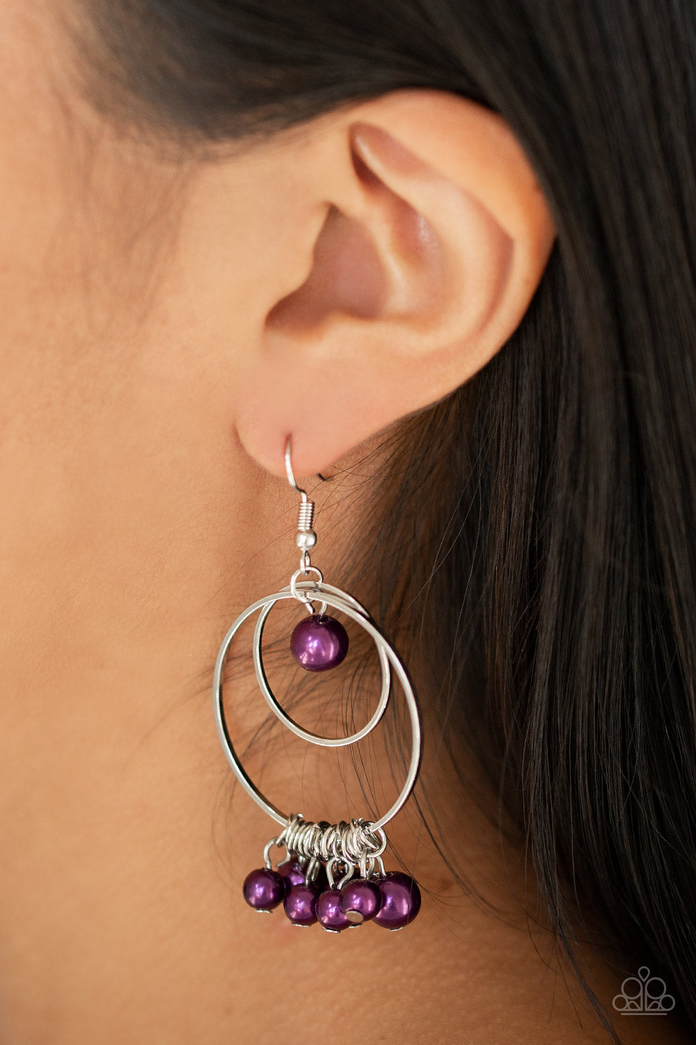 New York Attraction - Purple Paparazzi Earrings (#1629)