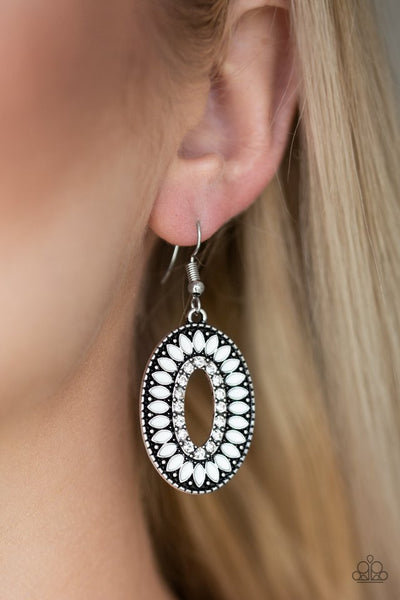 Paparazzi Earrings - Fishing For Fabulous - White (PZ-599)