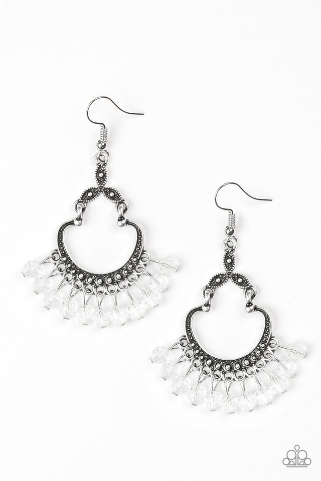 Babe Alert - White Paparazzi Earrings (PZ-180)