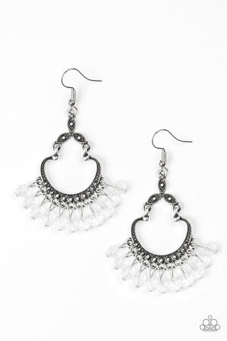 Babe Alert - White Paparazzi Earrings (PZ-180)