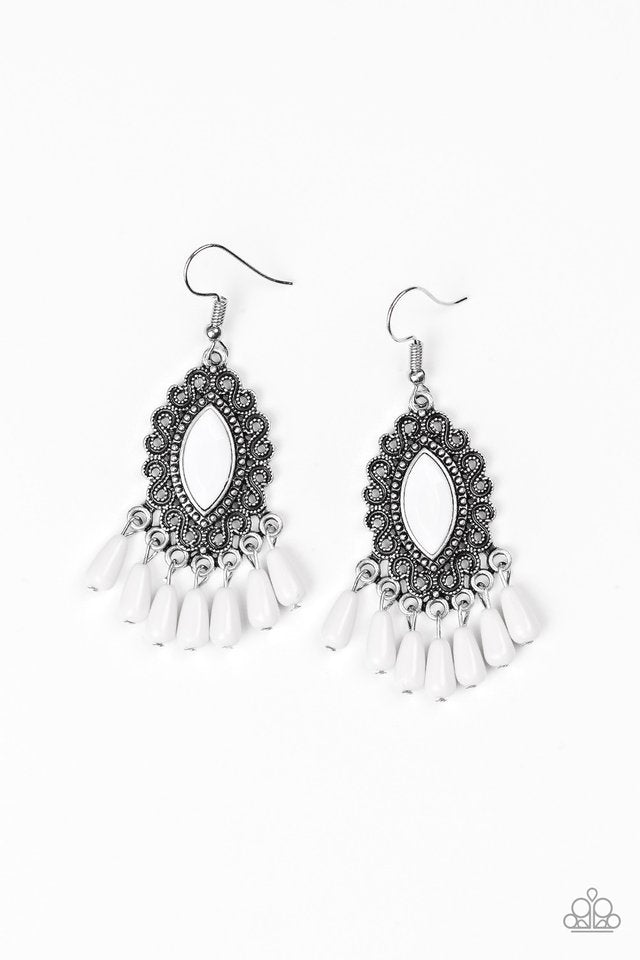 Private Villa - White Paparazzi Earrings