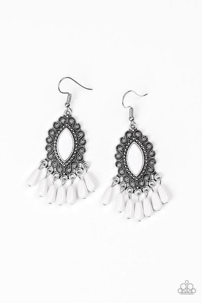 Private Villa - White Paparazzi Earrings