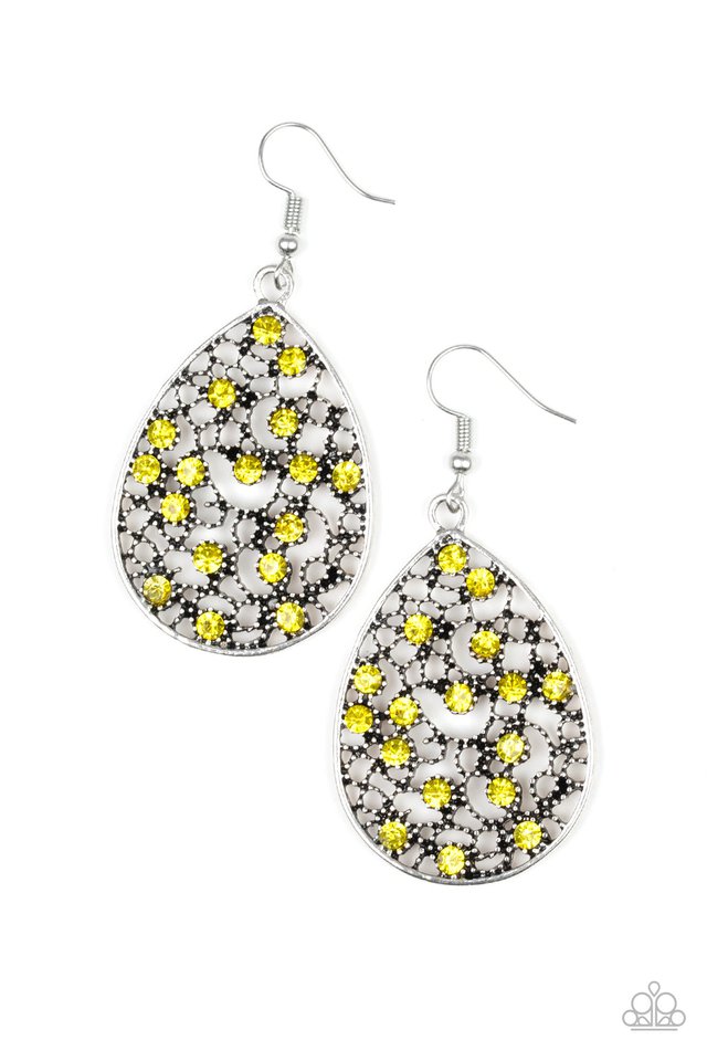 Paparazzi Earring - Dazzling Dew - Yellow (PZ-5184)