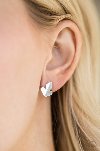 Paparazzi Earring - Fire Drill - Silver