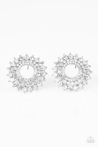 Paparazzi Earrings - Buckingham Beauty - White (#1971)
