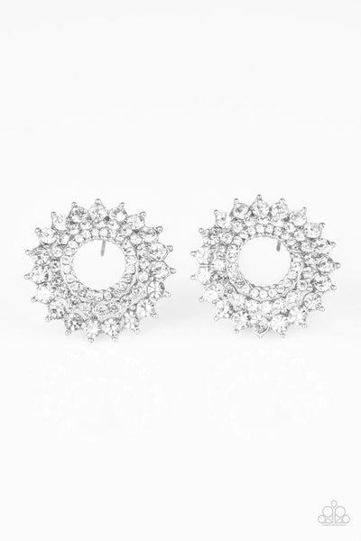 Paparazzi Earrings - Buckingham Beauty - White (#1971)