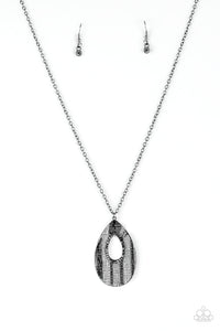 Stop, TEARDROP, and Roll - Black Paparazzi Necklace