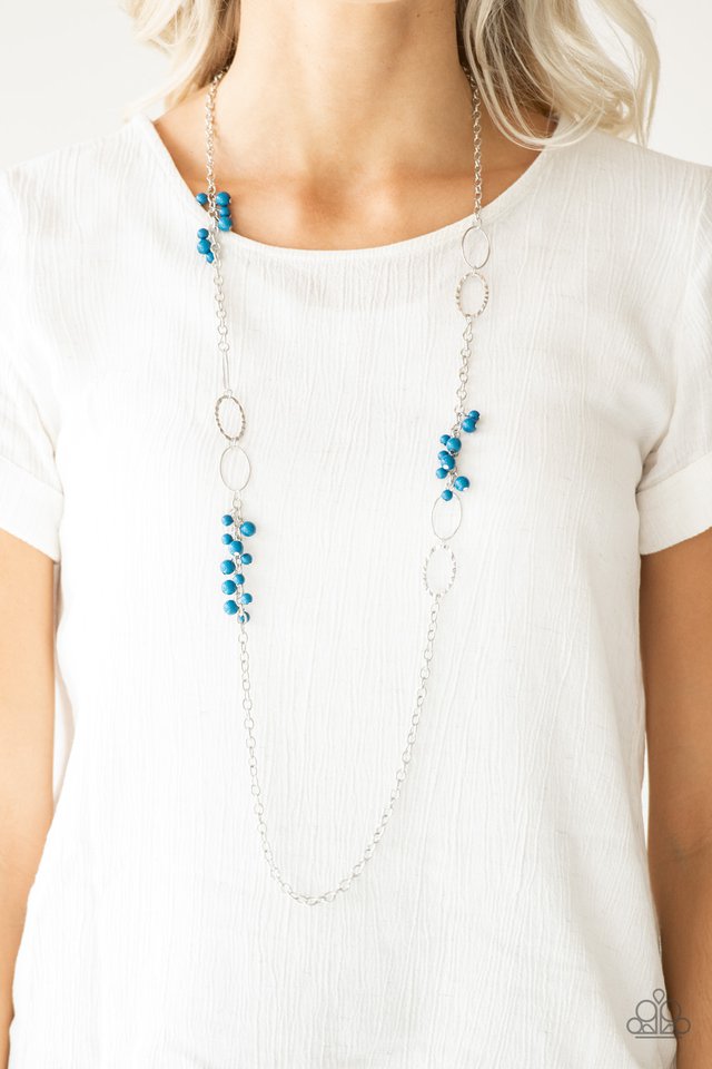 Flirty Foxtrot - Blue Paparazzi Necklace (PZ-1743)