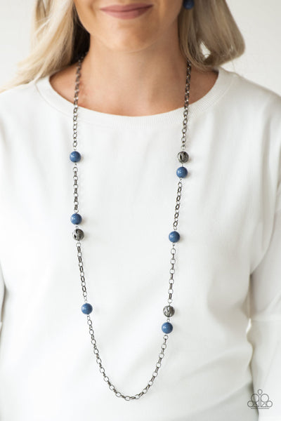 Fashion Fad - Blue Paparazzi Necklace (#1608)