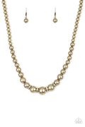 Paparazzi Short Necklace - Party Pearls - Brass