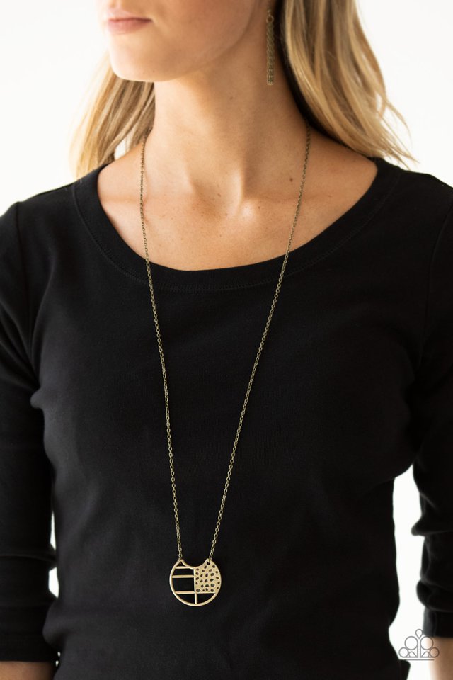 Abstract Aztec - Brass Paparazzi Necklace