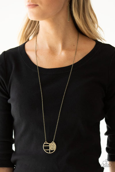 Abstract Aztec - Brass Paparazzi Necklace