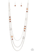 Pretty Pop-tastic! - Brown Paparazzi Necklace (PZ-2769)