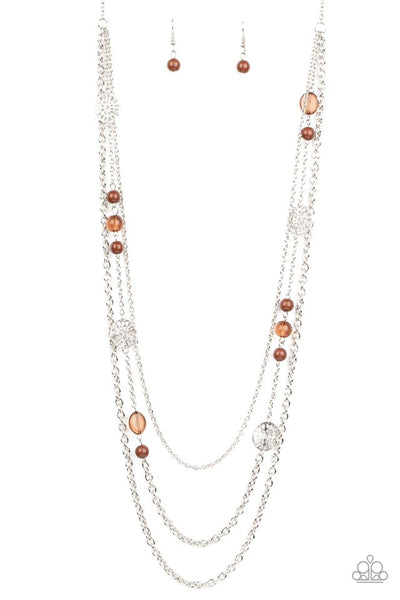 Pretty Pop-tastic! - Brown Paparazzi Necklace (PZ-2769)