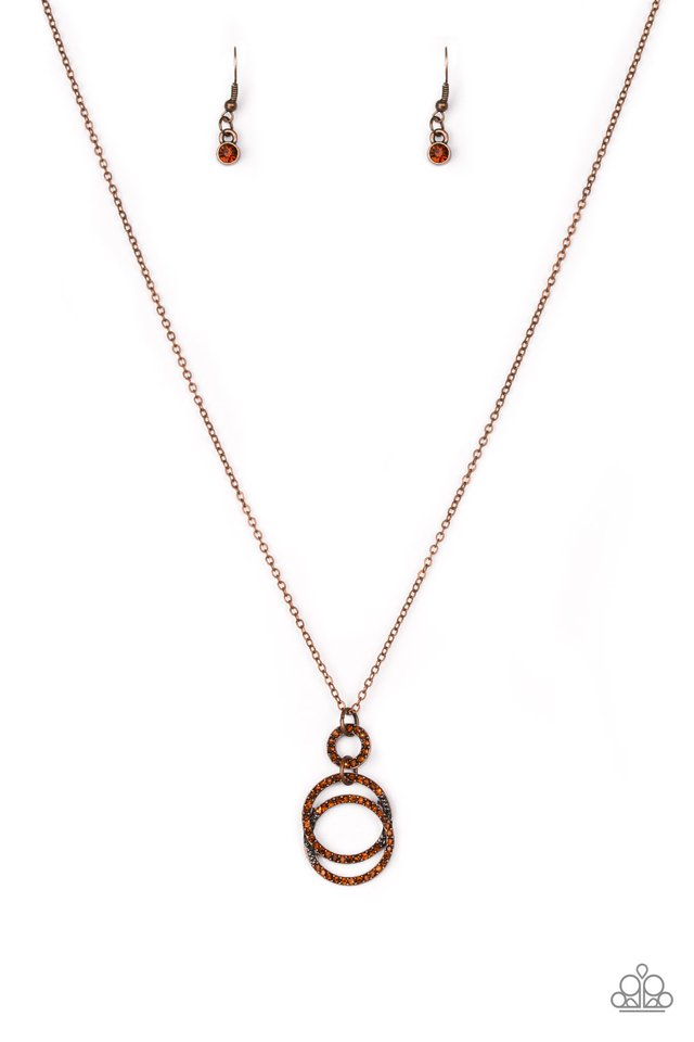 Timeless Trio - Copper Paparazzi Necklace (PZ-1455)