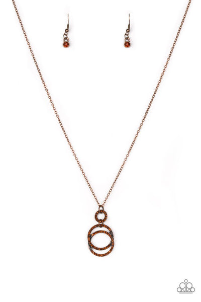 Timeless Trio - Copper Paparazzi Necklace (#1455)