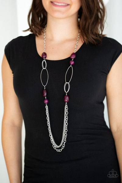 Pleasant Promenade - Purple Paparazzi Necklace (PZ-1324)