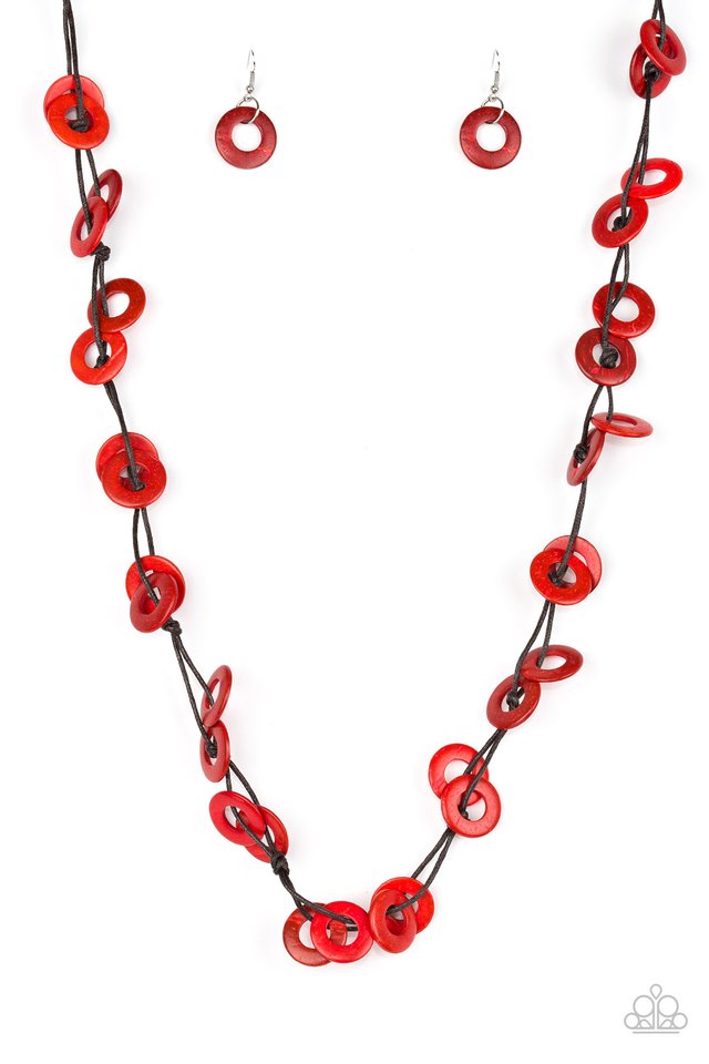 Paparazzi Necklace - Waikiki Winds - Red (#1943)