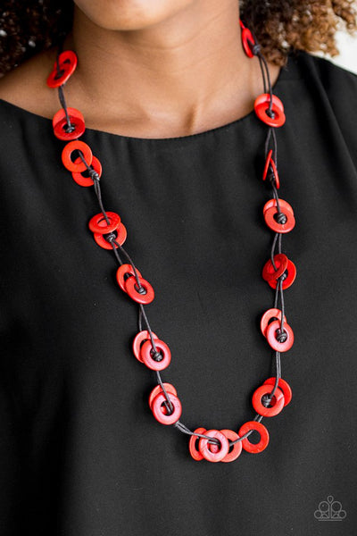 Paparazzi Necklace - Waikiki Winds - Red (#1943)