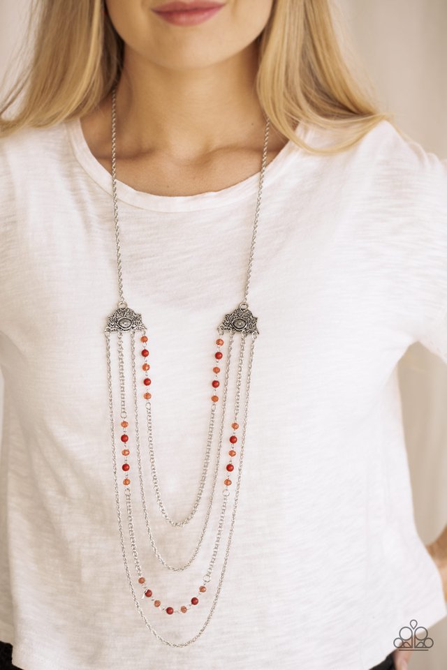 Pharaoh Finesse - Red Paparazzi Necklace (#2636)