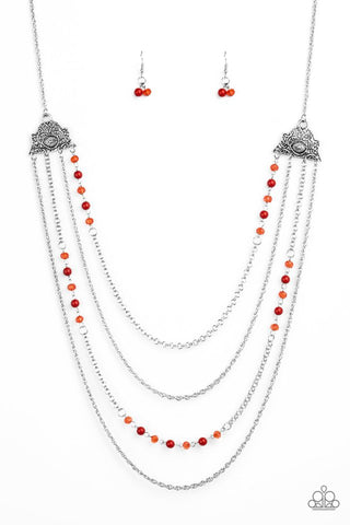 Pharaoh Finesse - Red Paparazzi Necklace (#2636)