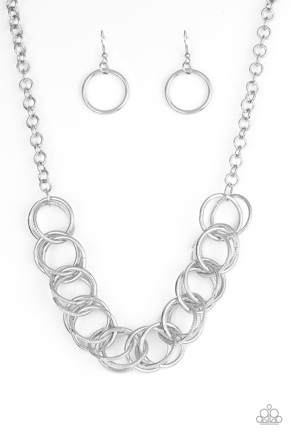 Heavy Metal Hero - Silver Paparazzi Necklace (5028)