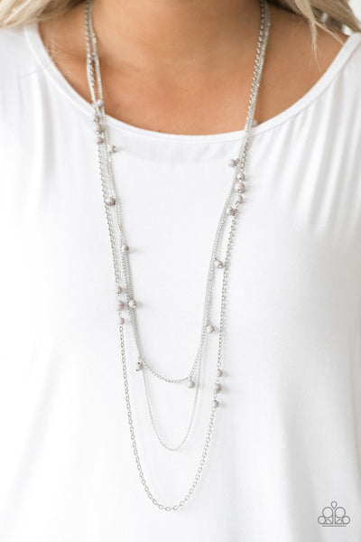 Laying The Groundwork - Silver Paparazzi Necklace (PZ-5249)