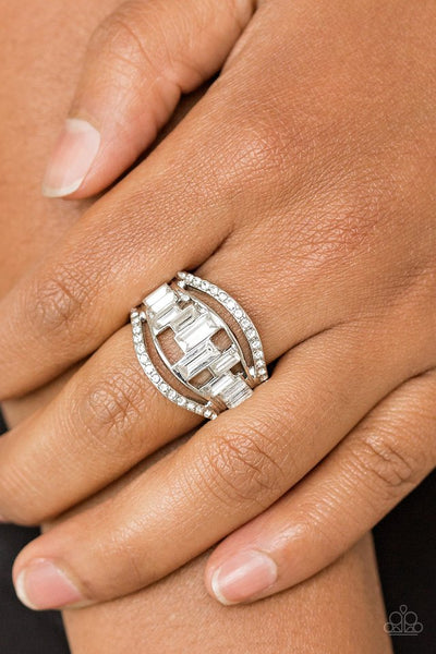 Treasure Chest Charm - White Paparazzi Ring (R018)