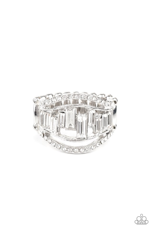 Treasure Chest Charm - White Paparazzi Ring (R018)
