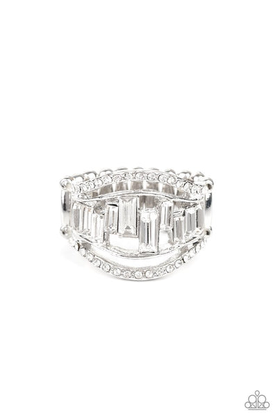 Treasure Chest Charm - White Paparazzi Ring (R018)