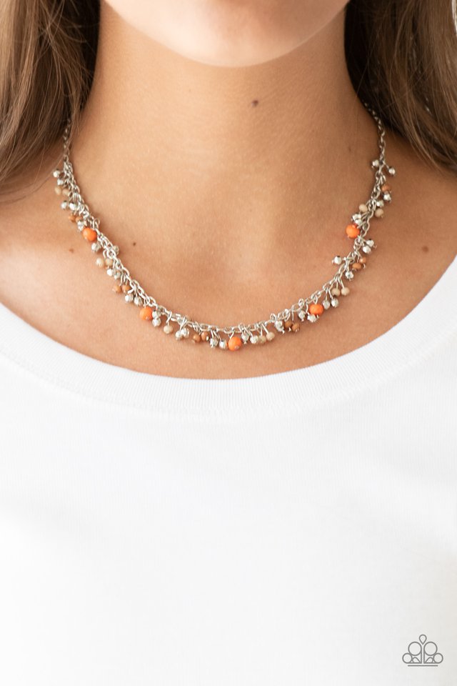 Sailing The Seven Seas - Orange Paparazzi Necklace (PZ-1014)